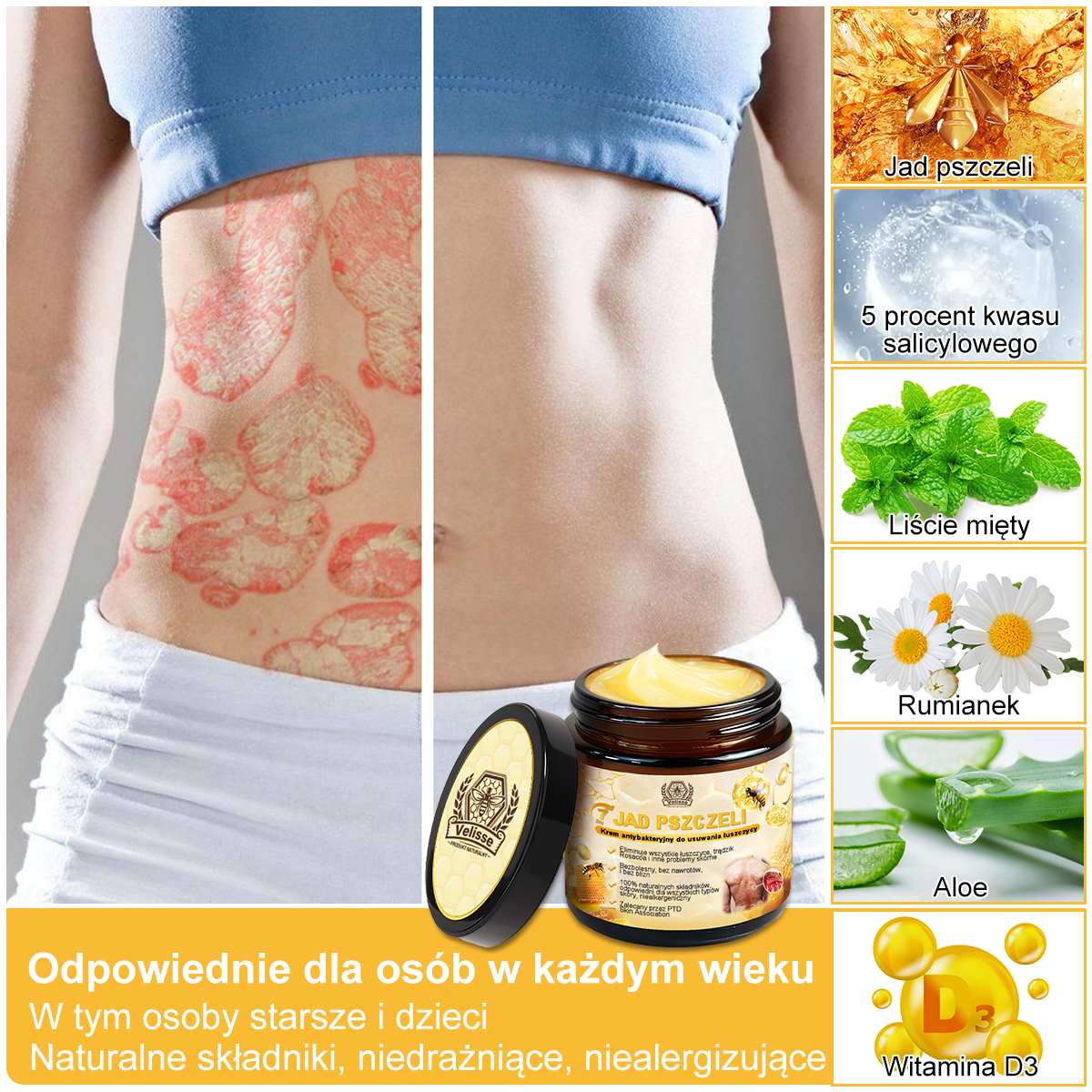 🌼💁 ♀️Krem przeciwbakteryjny do usuwania jadu pszczół Velisse™ Bee Venom – leczy wiele chorób skóry (zalecany ADD)